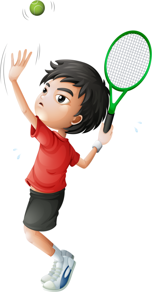 A Boy Playing Tennis