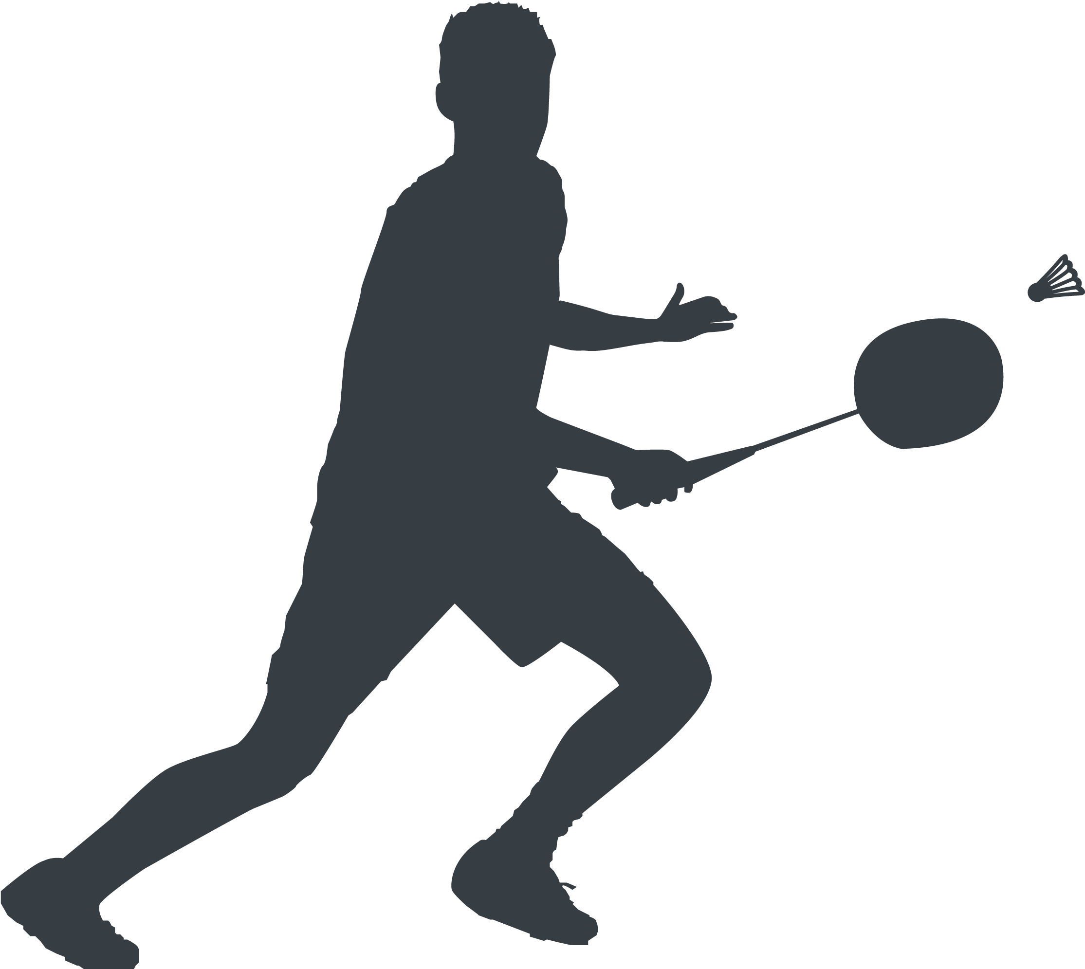 A Silhouette Of A Man Holding A Racket