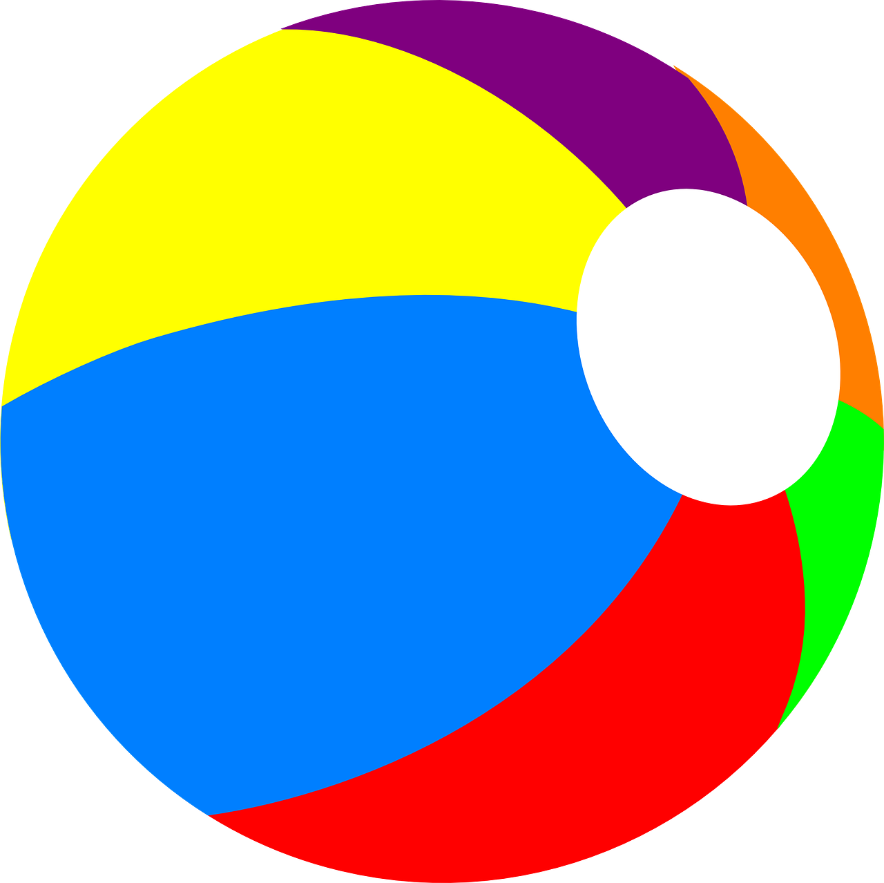 A Colorful Beach Ball With A White Circle