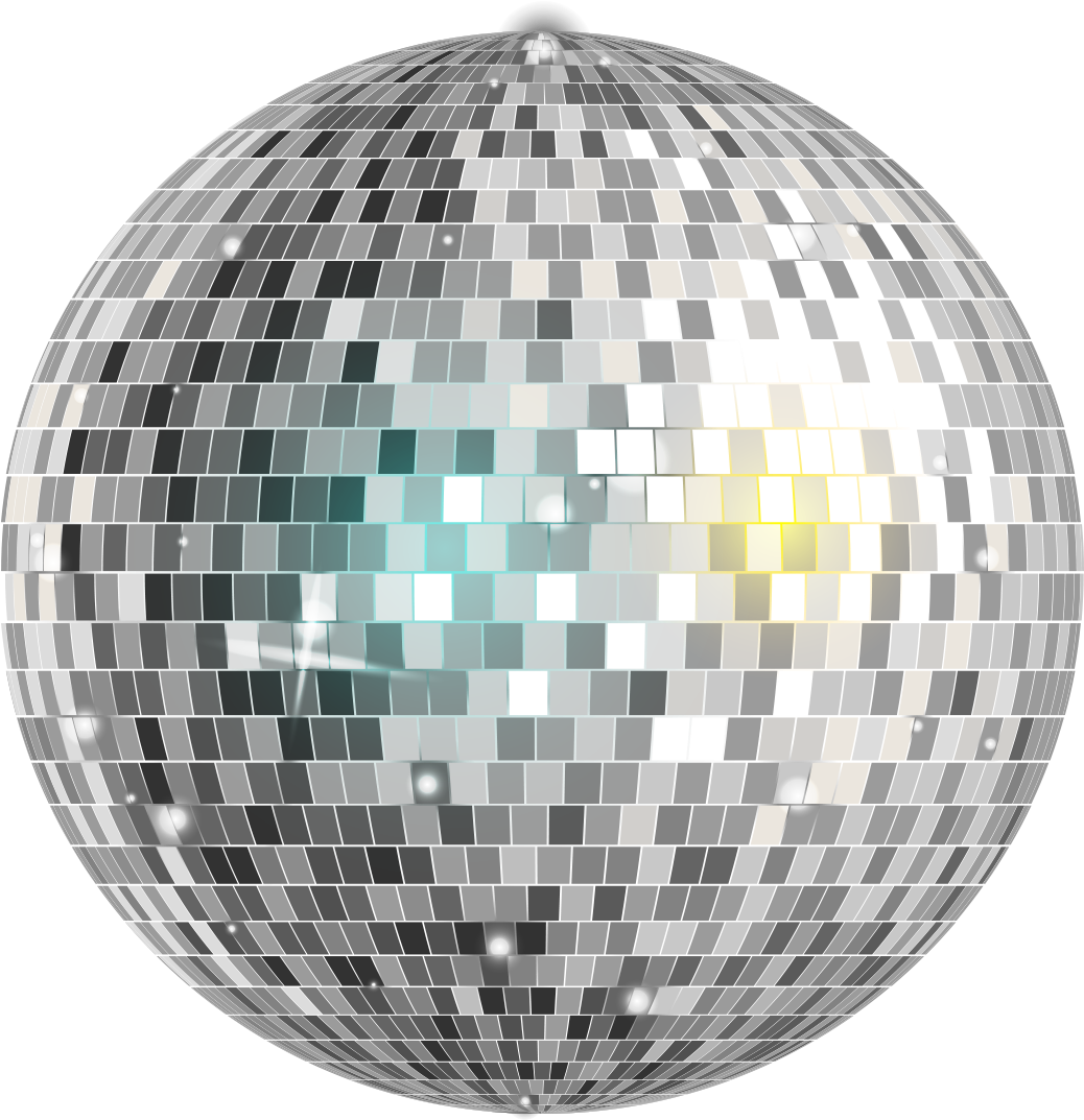 A Silver And White Disco Ball