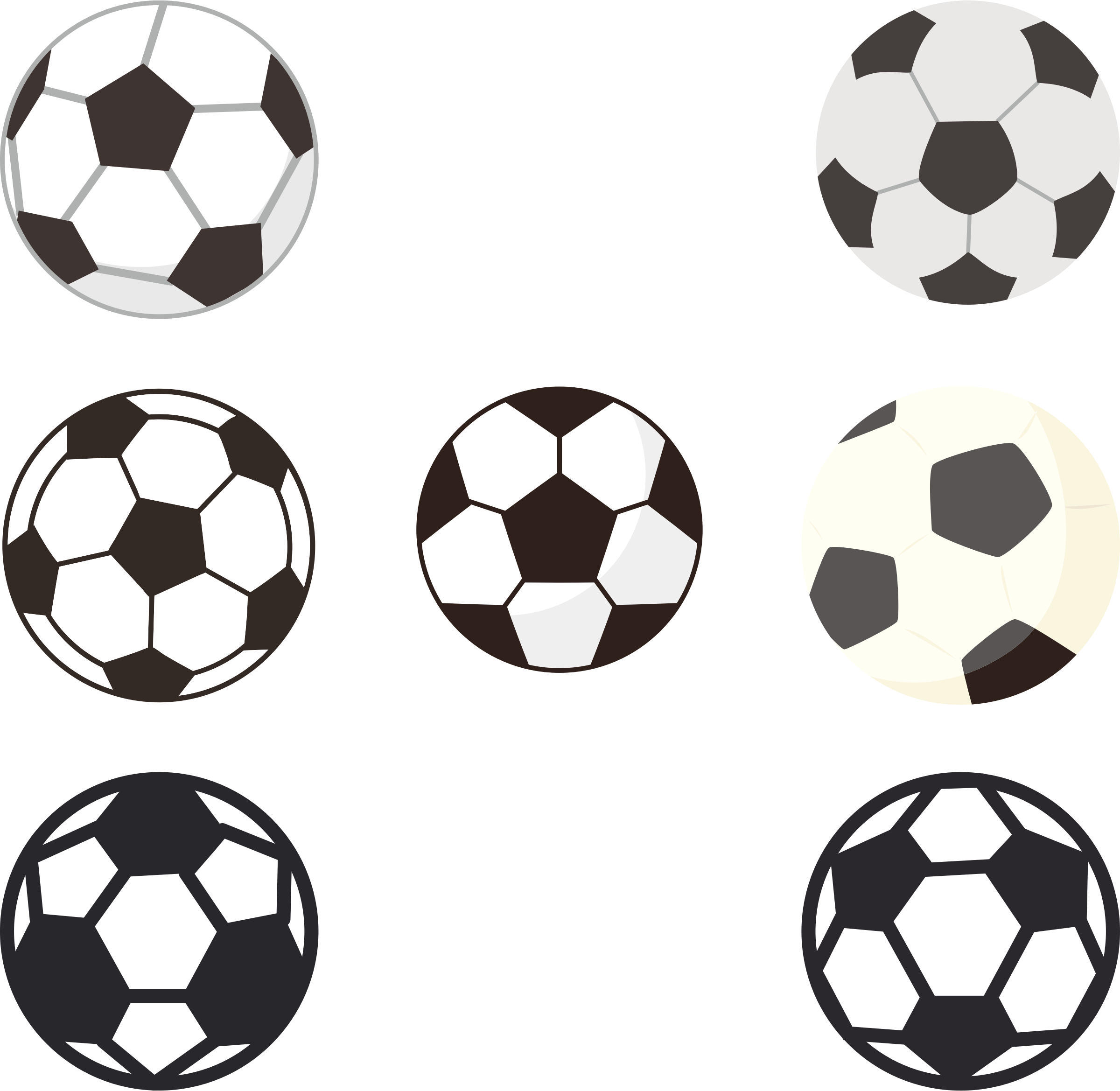 A Group Of Black And White Balls