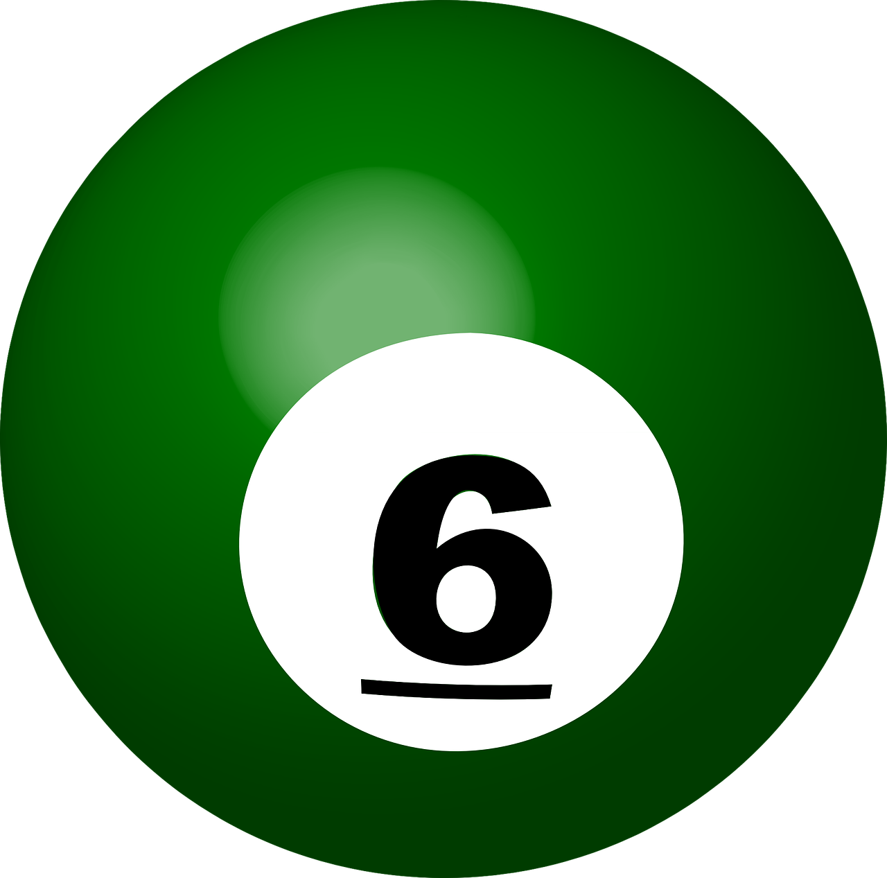 A Green Pool Ball With A Number On It