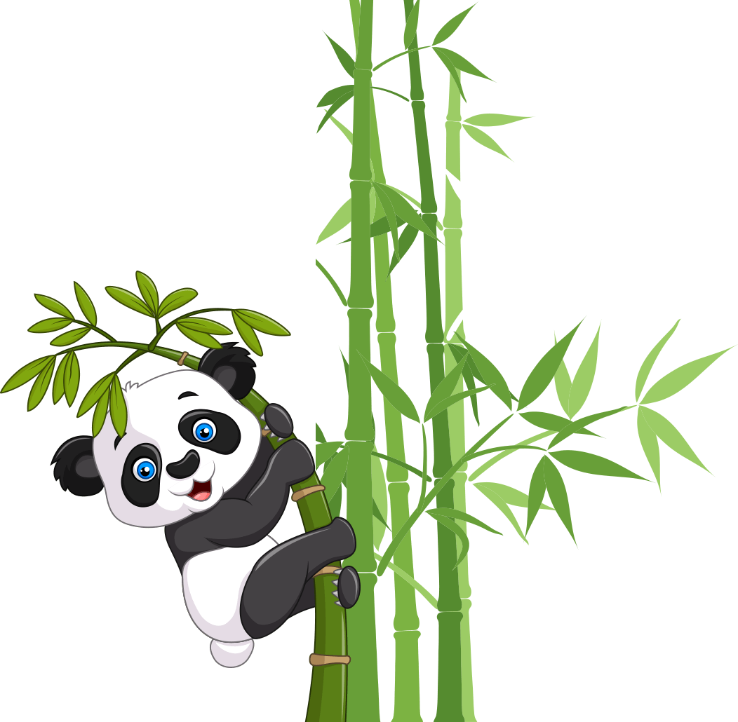 A Panda Climbing On A Bamboo