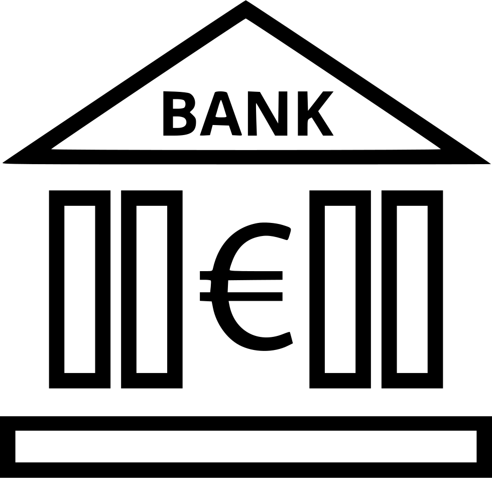 A Black Outline Of A Bank