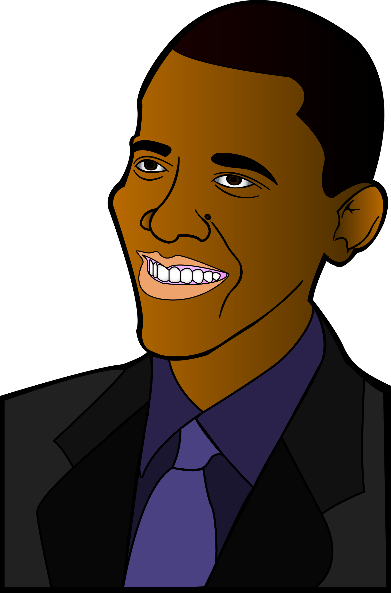A Cartoon Of A Man Smiling