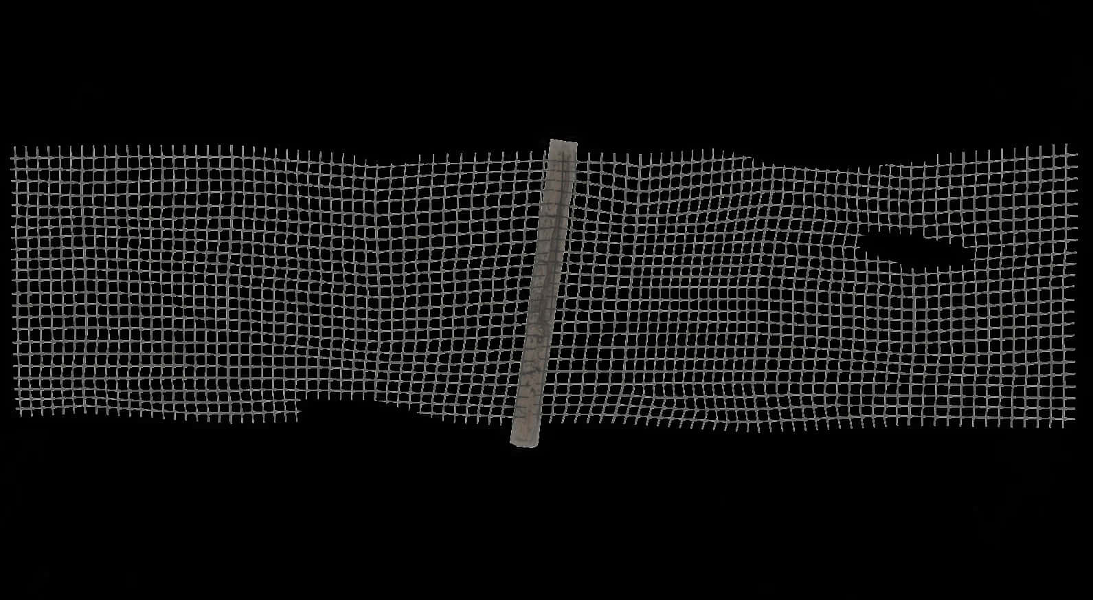 A Wire Mesh With A Metal Bar