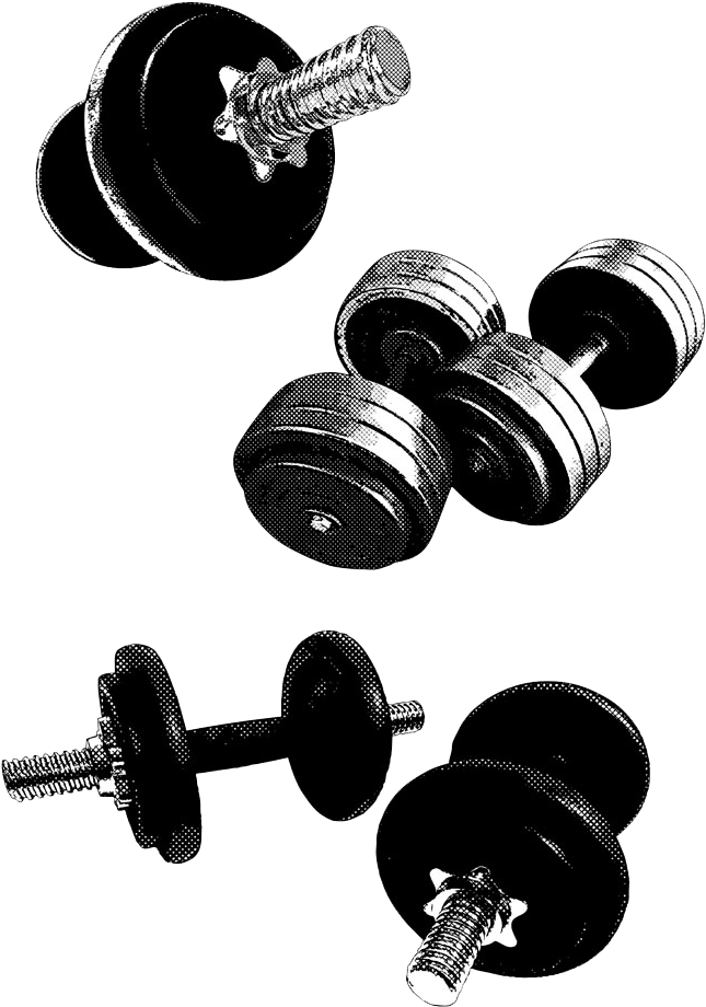 A Black And White Image Of Weights