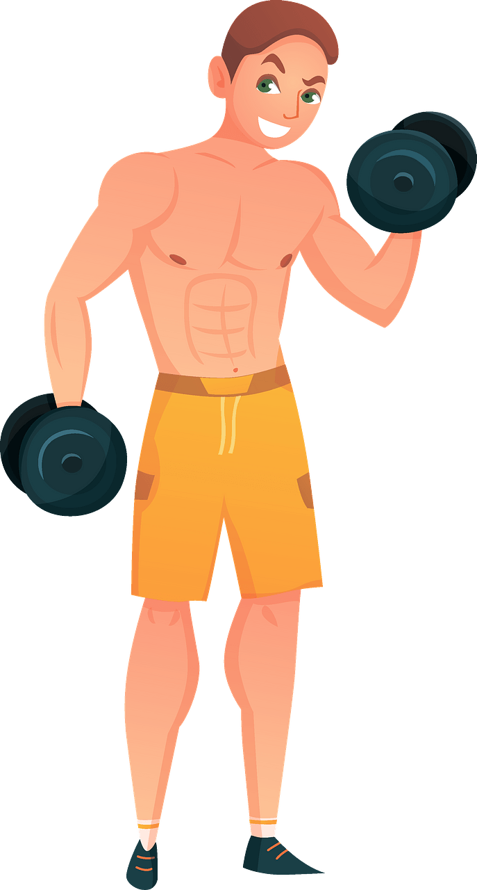 A Man Lifting Weights With A Black Background