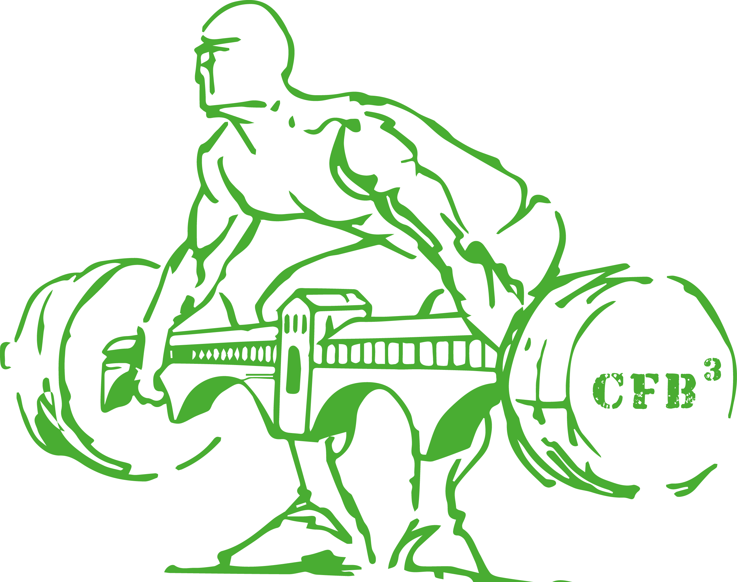 A Green Logo Of A Man Lifting Weights