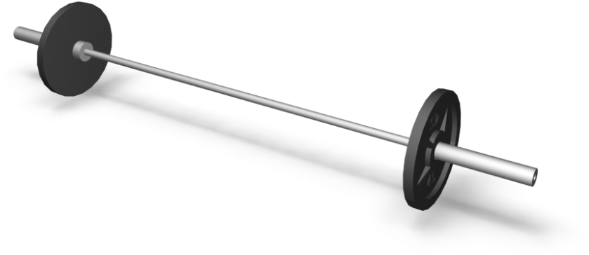 A Barbell With A Black Handle