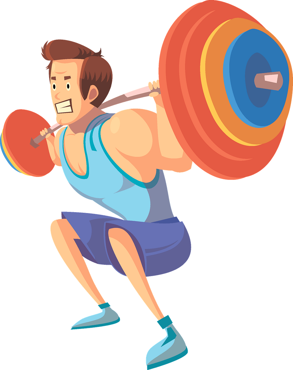 A Cartoon Of A Man Lifting Weights