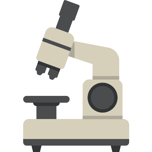 A White Microscope With Black Background