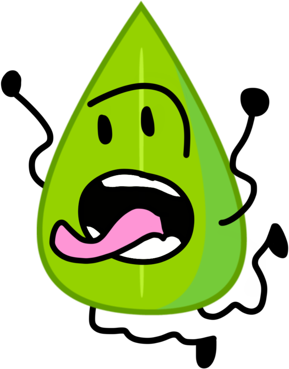 A Cartoon Of A Leaf With A Face And Mouth