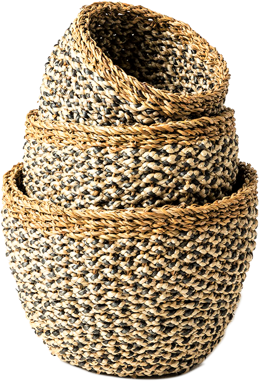 A Stack Of Woven Baskets