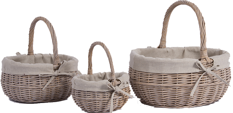 A Group Of Baskets With Handles