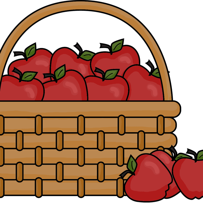 A Basket Of Apples With A Black Background