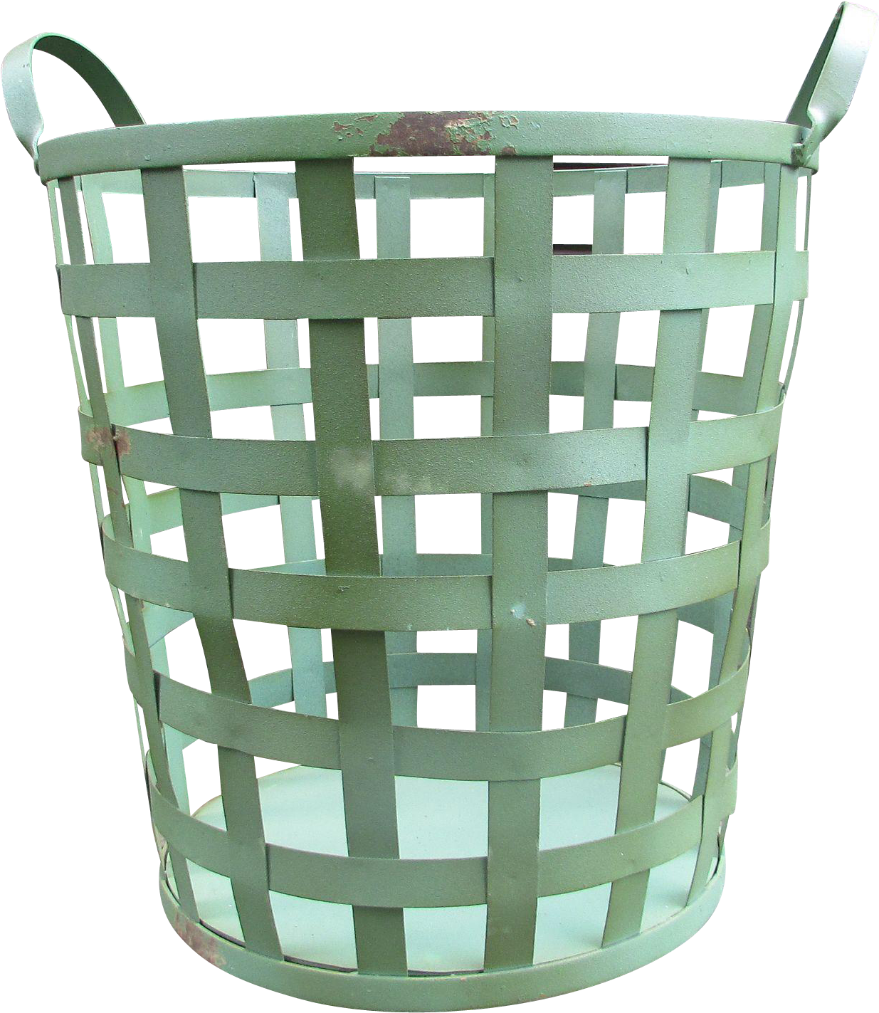 A Green Basket With Handles