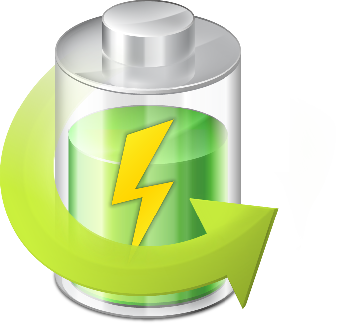 A Battery With A Green Liquid And A Green Arrow