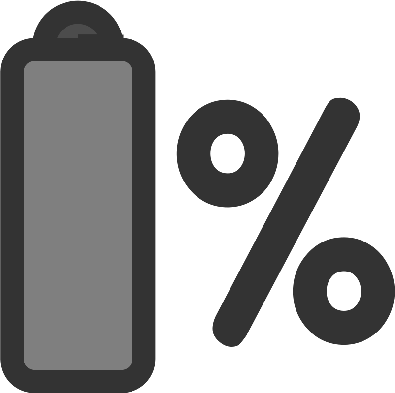 A Battery With A Percentage Sign