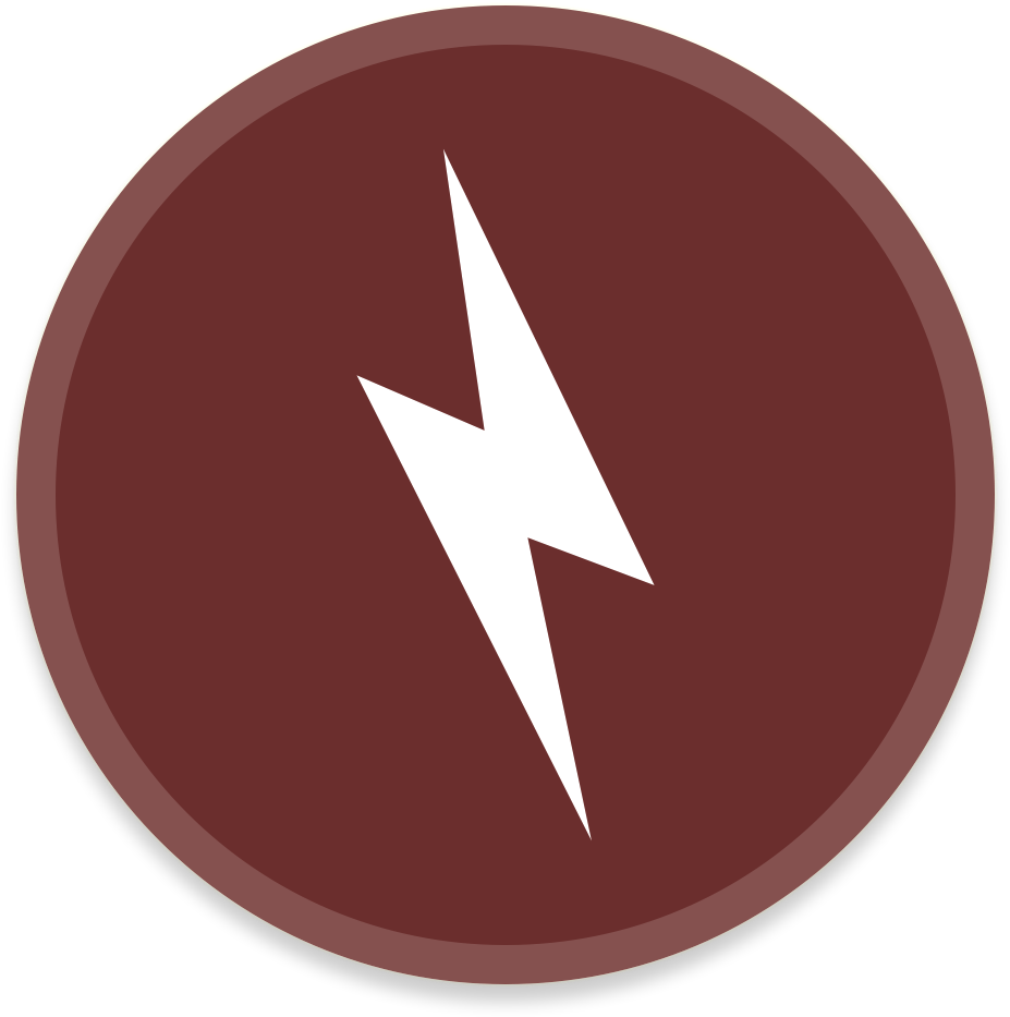 A White Lightning Bolt In A Red Circle