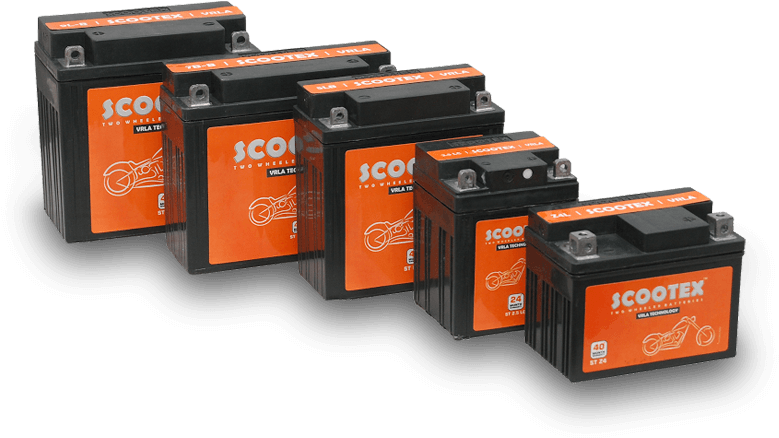 A Group Of Black And Orange Batteries