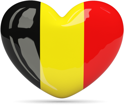 A Heart Shaped Flag With A Black Red Yellow And Grey Stripe