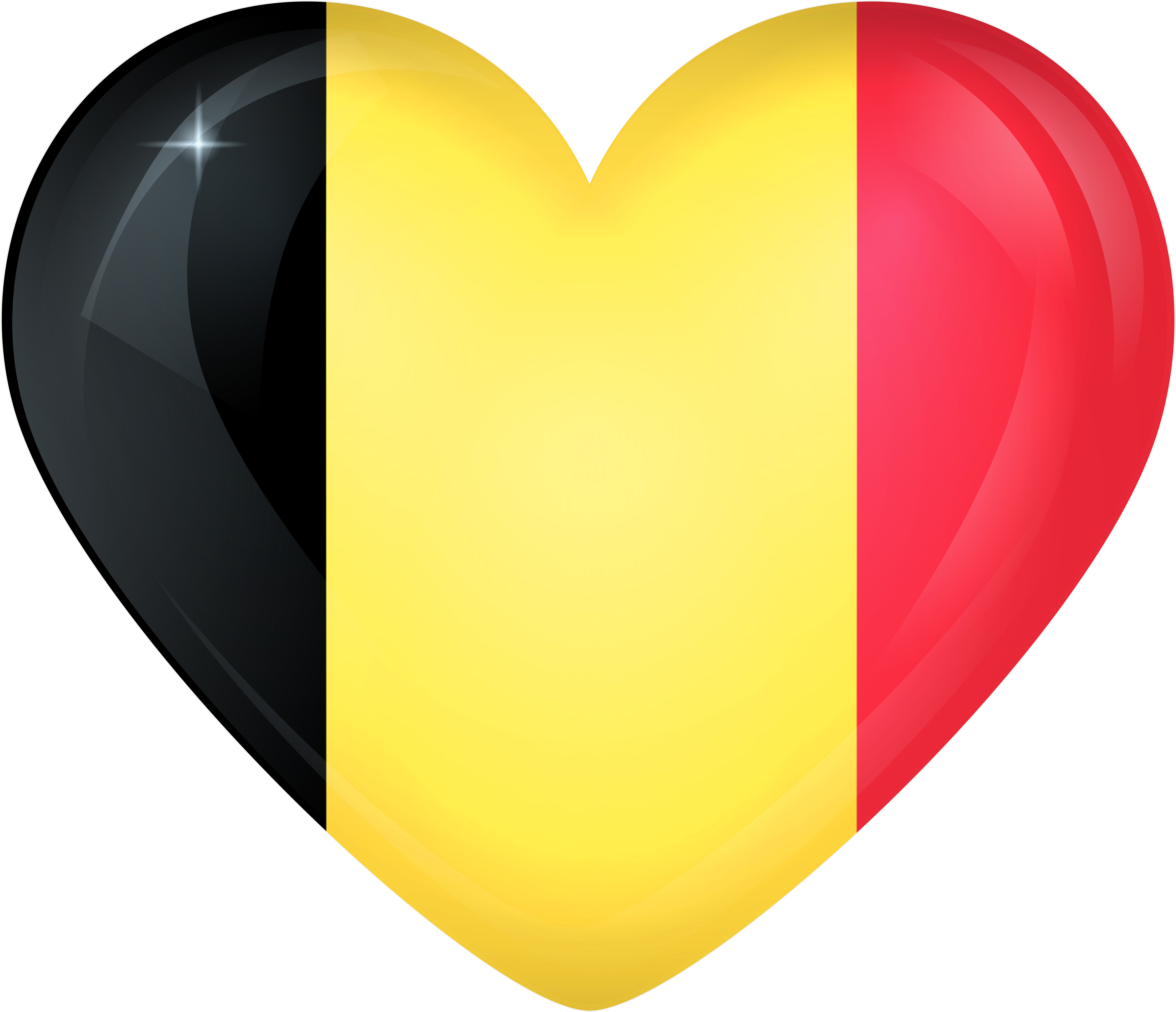 A Heart Shaped Flag With A Red Yellow And Black Stripe