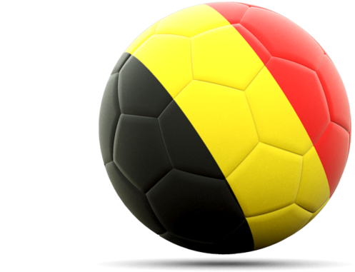 A Football Ball With A Red Yellow And Black Flag