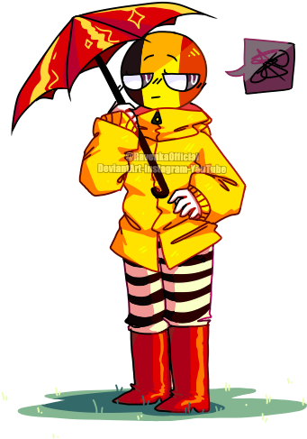 A Cartoon Character With An Umbrella