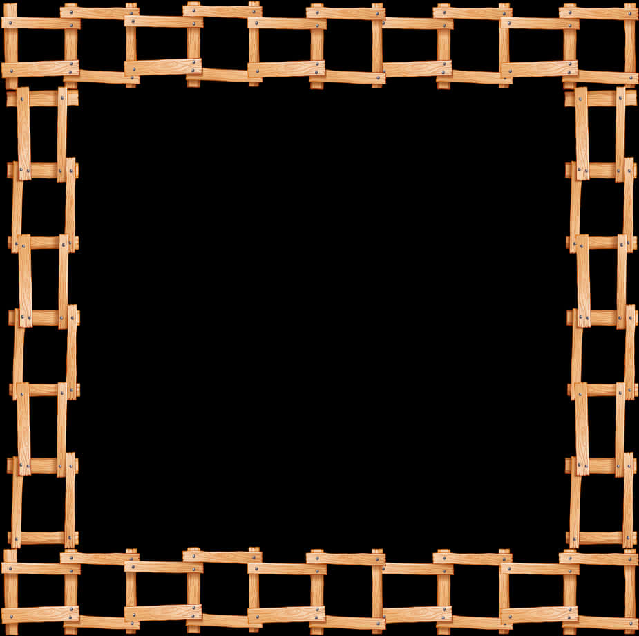 A Square Wooden Frame With A Black Background