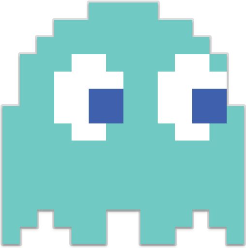 A Pixelated Blue And White Cartoon Character