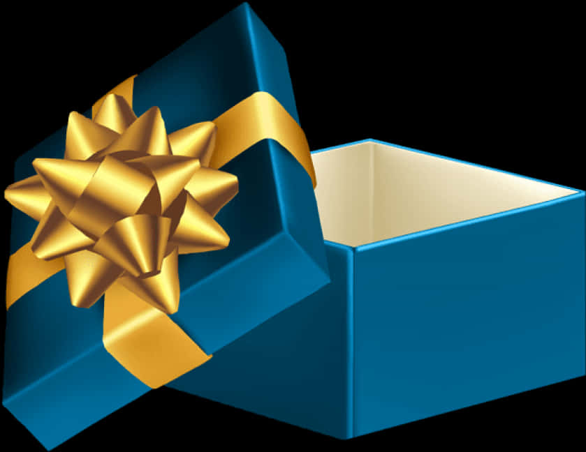 A Blue Box With A Gold Bow