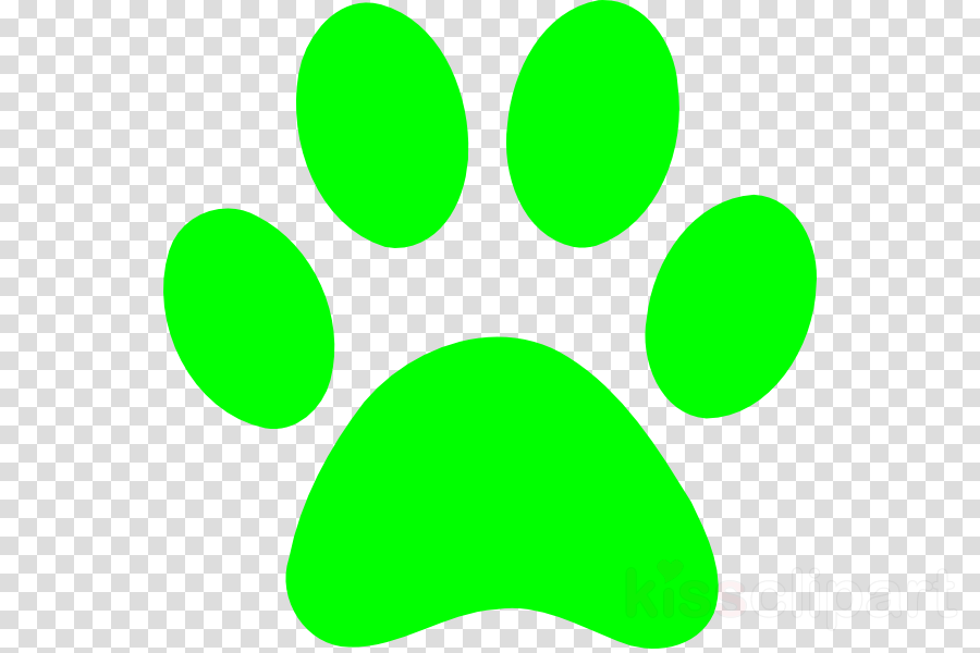 A Green Paw Print On A Checkered Background