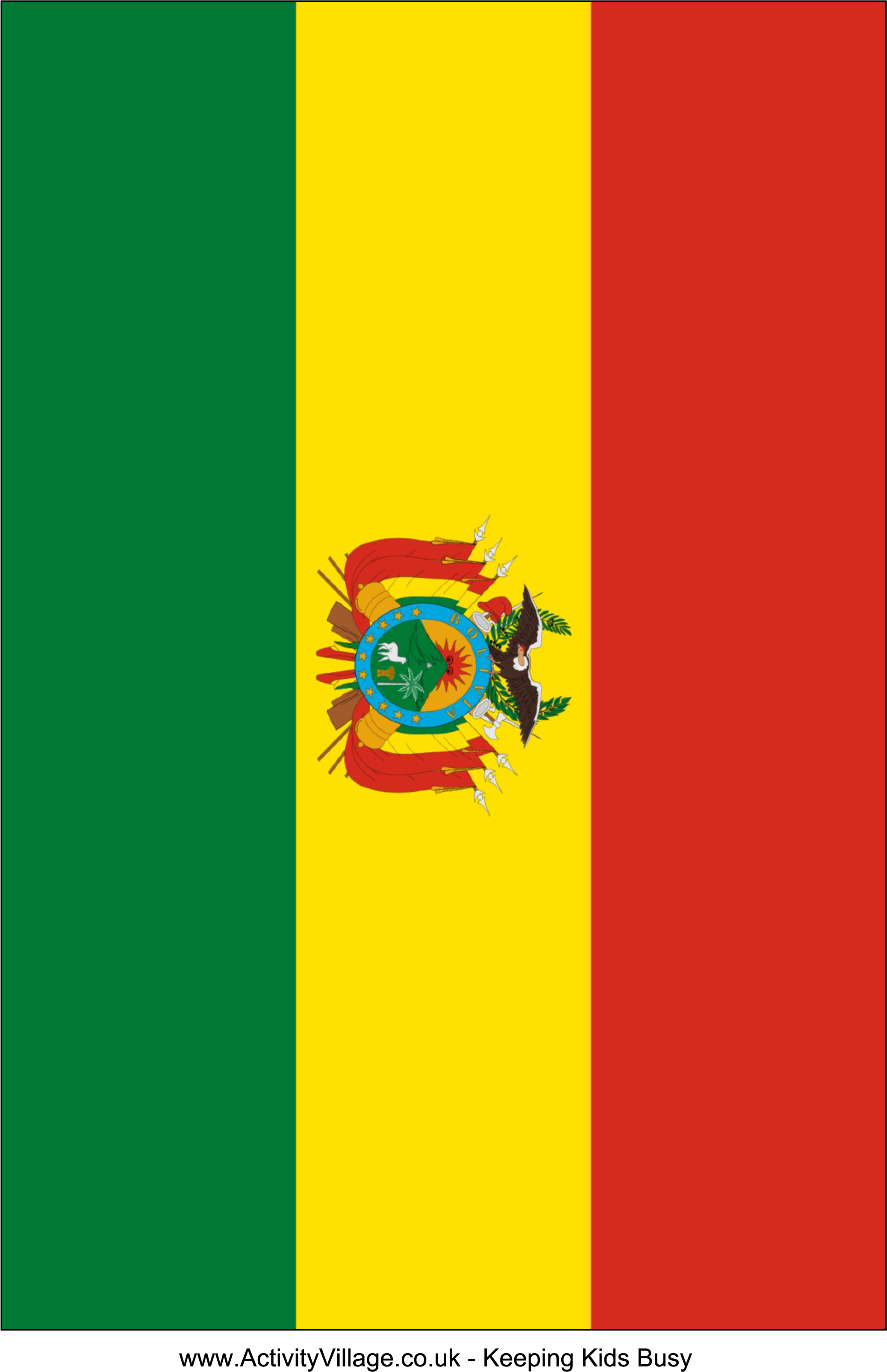 A Flag With A Red Green Yellow And Blue Design