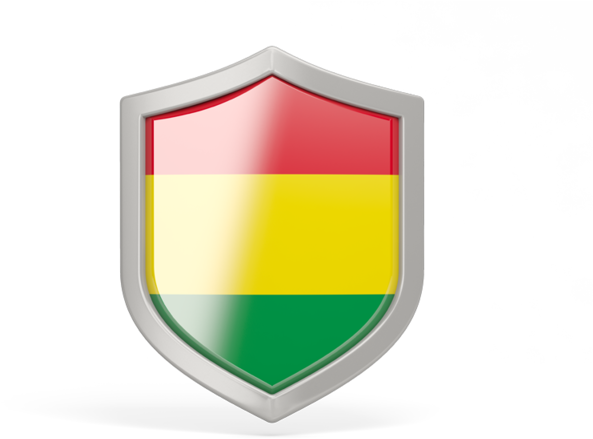 A Shield With A Red Yellow Green And White Flag
