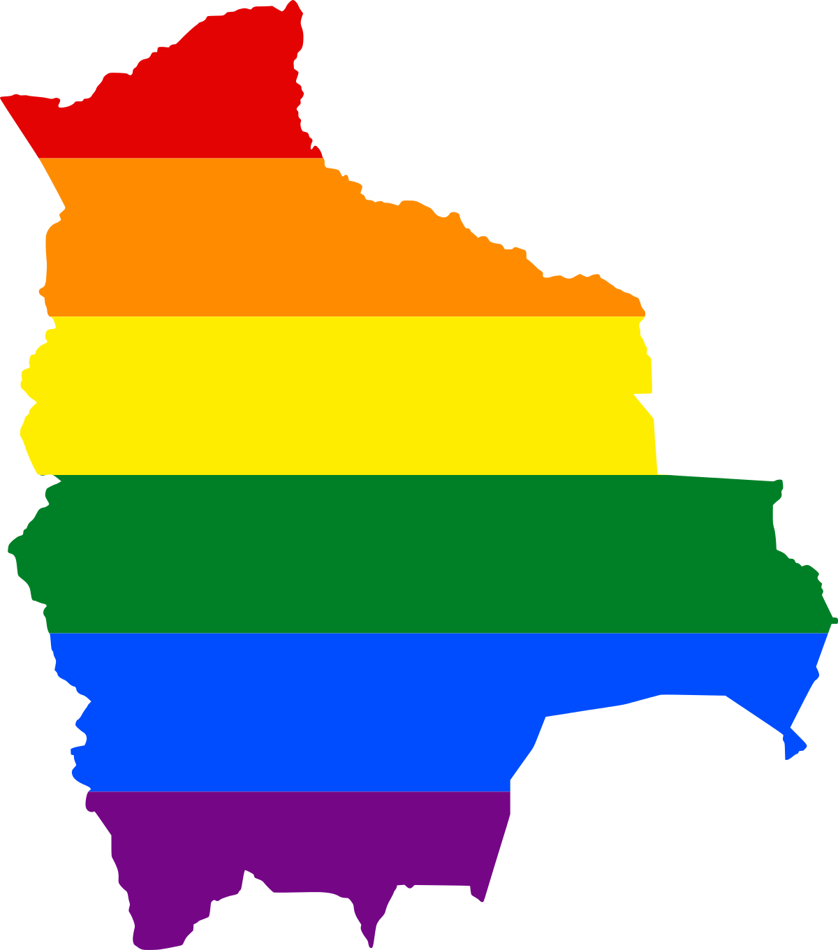 A Rainbow Colored Outline Of A State