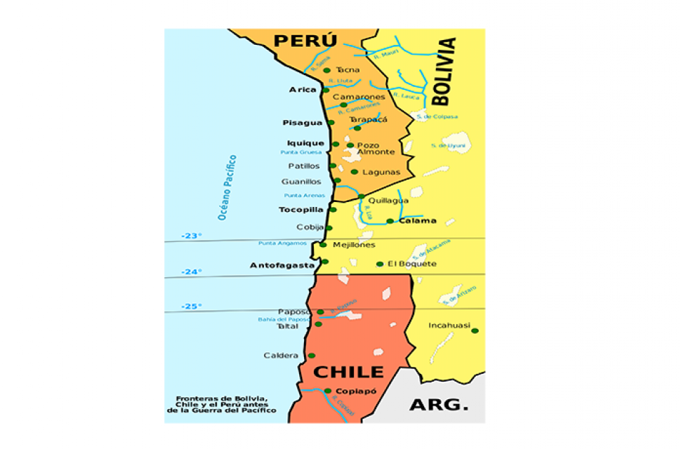 A Map Of Chile With Black Text