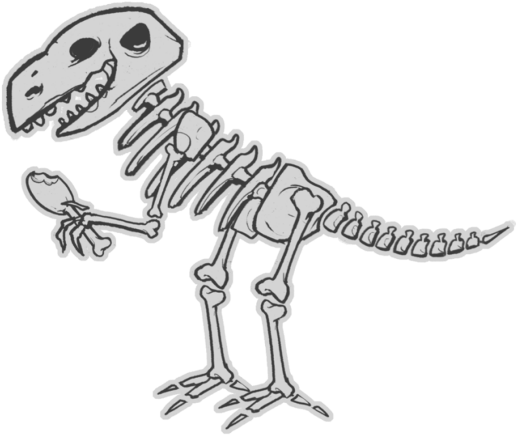 A Cartoon Dinosaur Skeleton