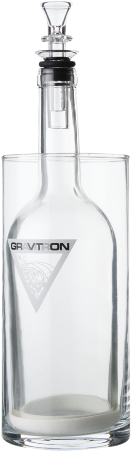 A Glass Bottle With A Logo