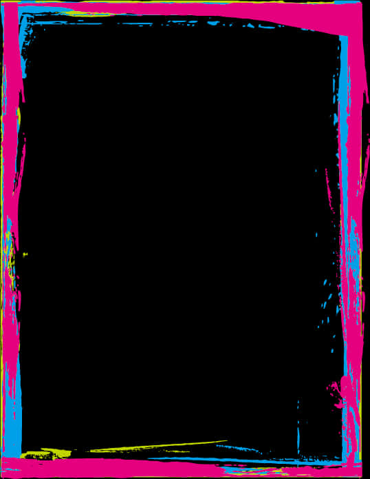 A Black Background With Pink And Blue Border