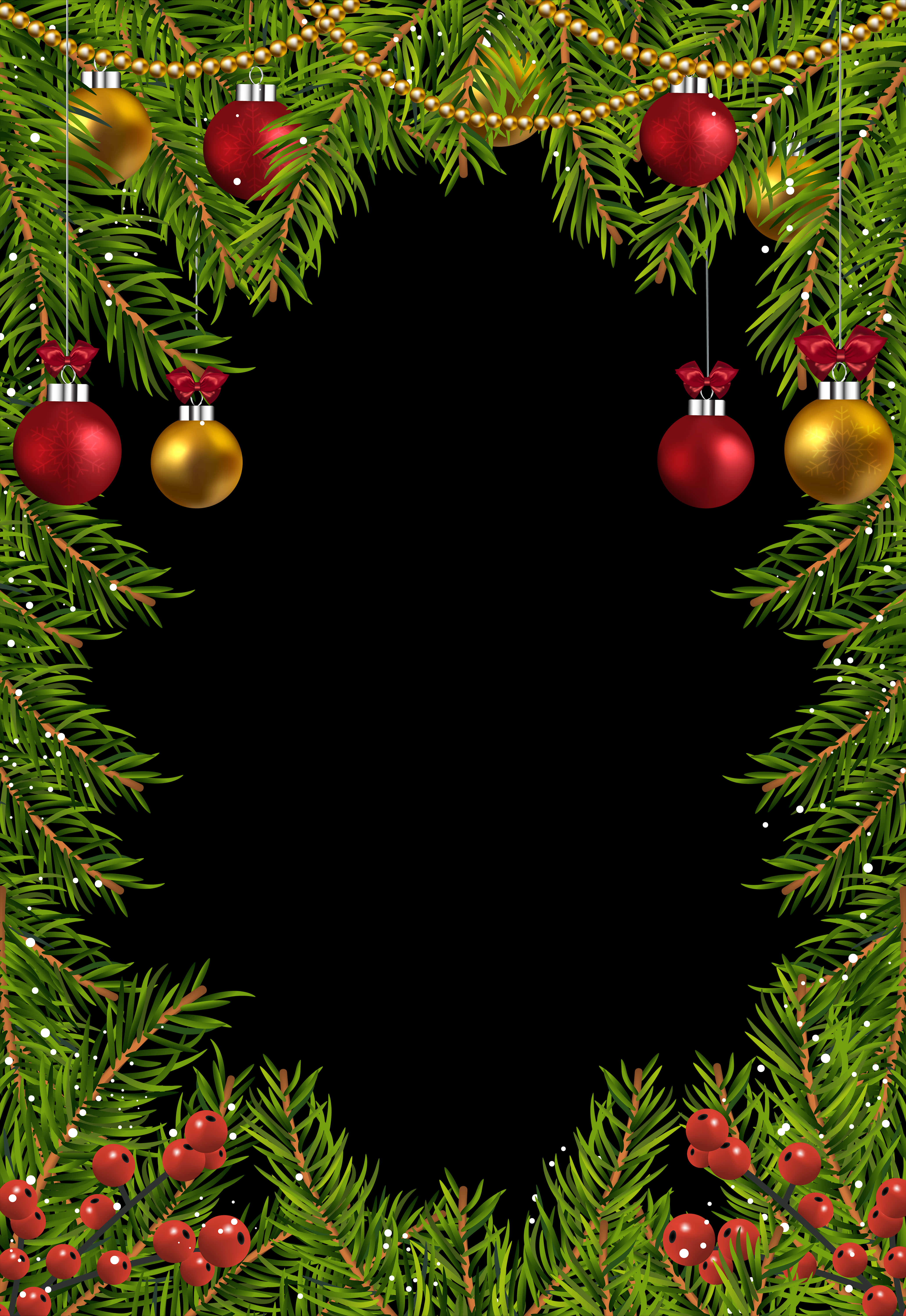 A Christmas Tree Branches With Ornaments