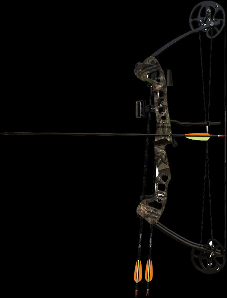 A Bow And Arrow With A Black Background