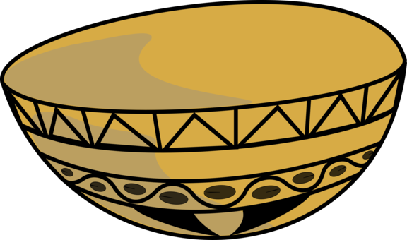 A Yellow Bowl With Black Lines