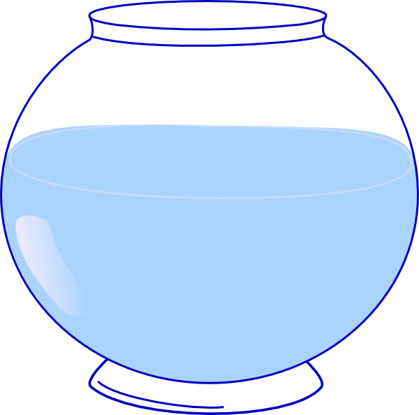 A Bowl Of Water With Blue Outline