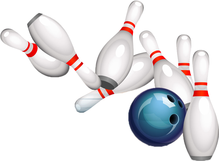 A Bowling Ball Hitting Pins