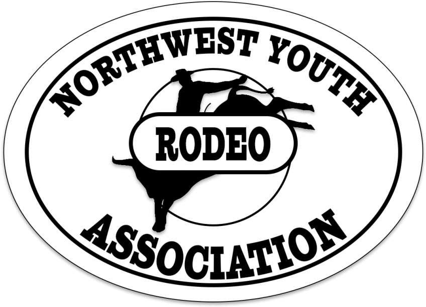 A White Oval Sign With A Cowboy Riding A Bull