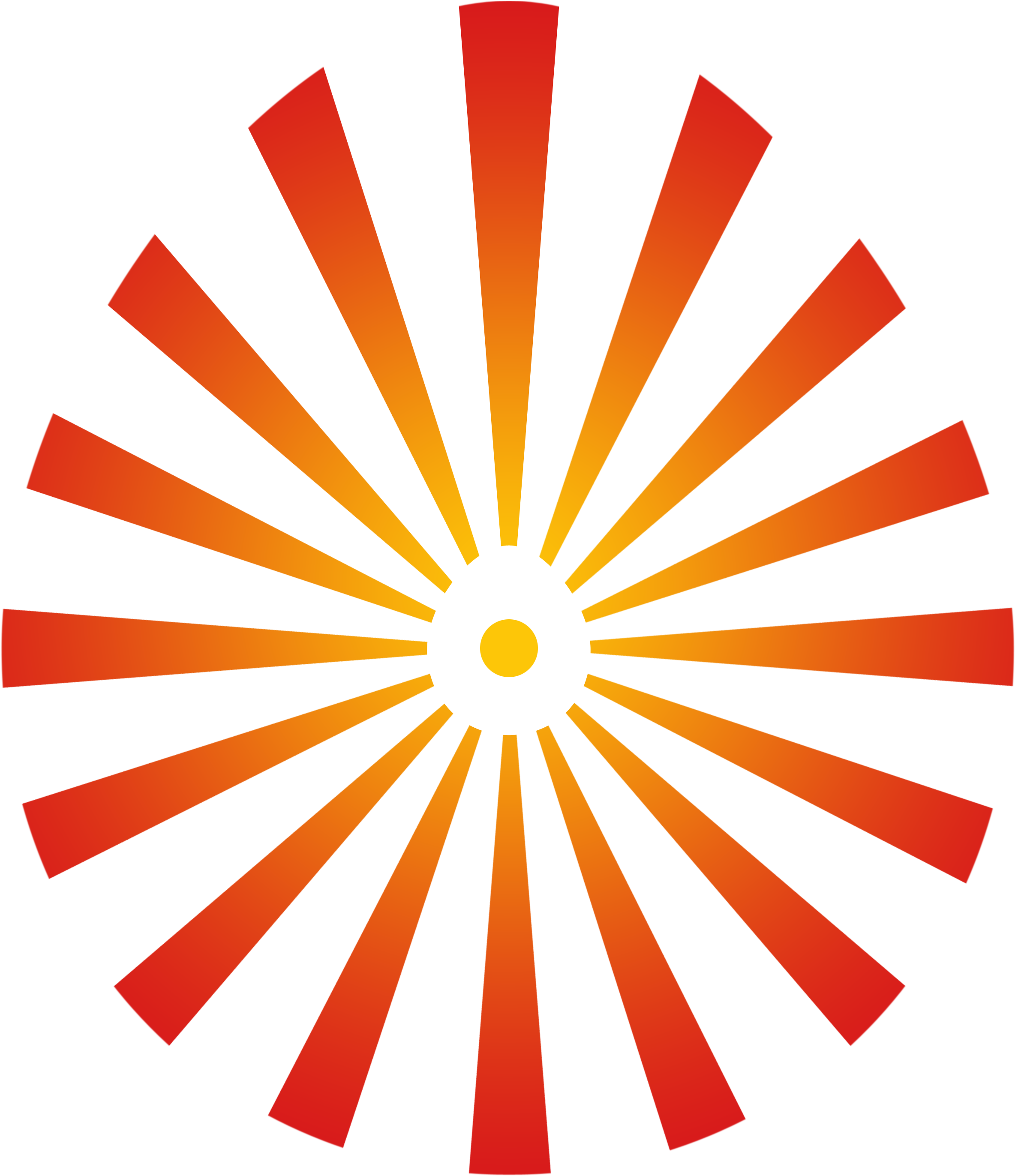 A Circular Design With Orange And Yellow Stripes