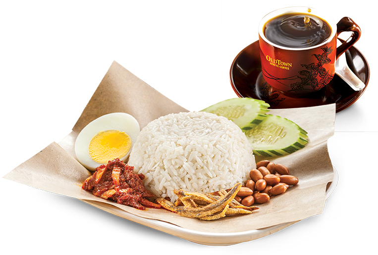 A Plate Of Food With A Cup Of Coffee