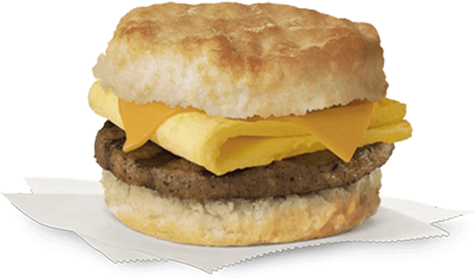 A Cheeseburger With Sausage And Egg