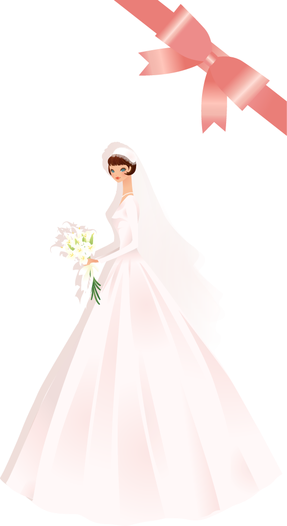 A Cartoon Of A Woman In A Wedding Dress